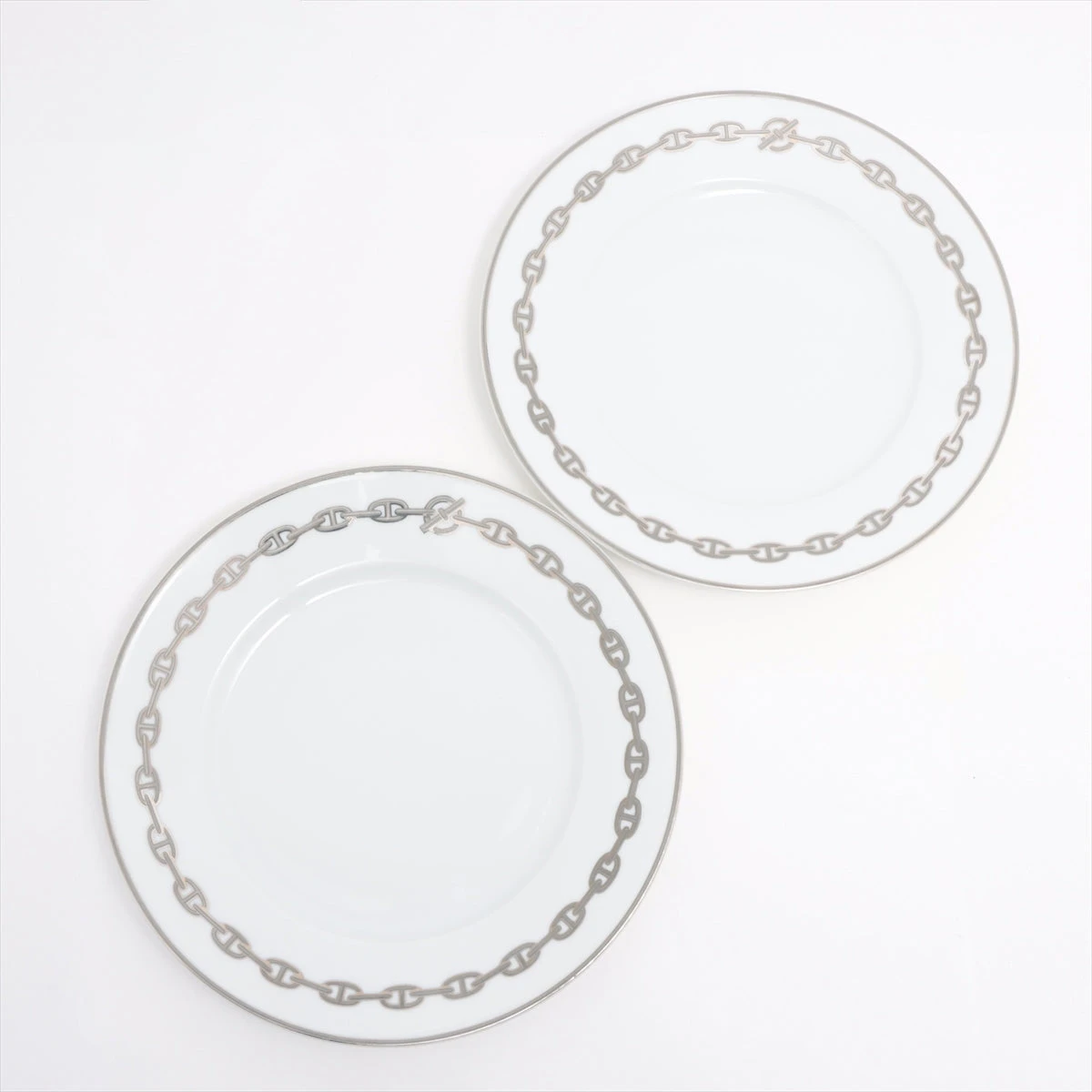 新品 2枚 ギフト包装】エルメス シェーヌダンクル プラチナ ディナー