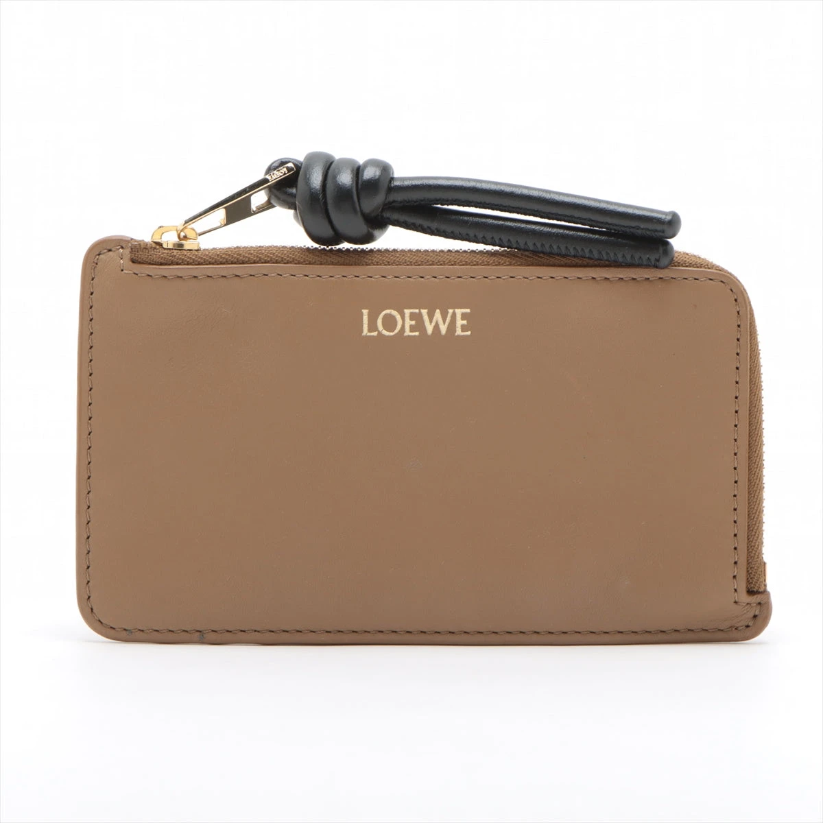 ロエベ ロゴ レザー フラグメントケース ブラウン AP103806｜中古 