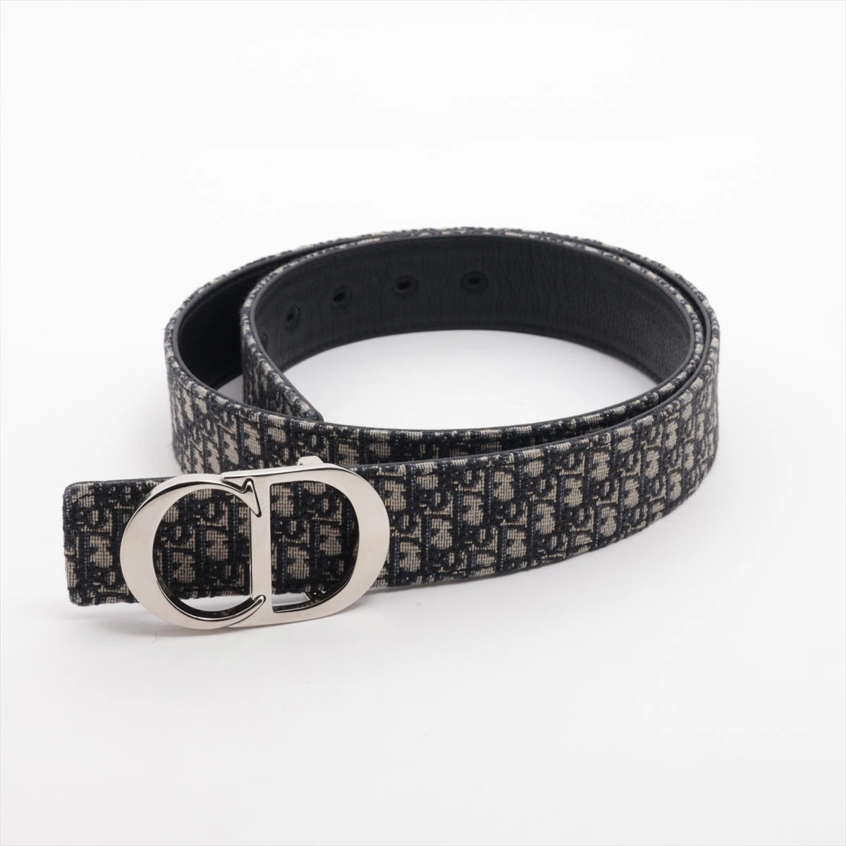 Dior ディオール オブリーク ベルト キャンバス×レザー ネイビー ディオール オブリーク ベルト 90 キャンバス×レザー ネイビー