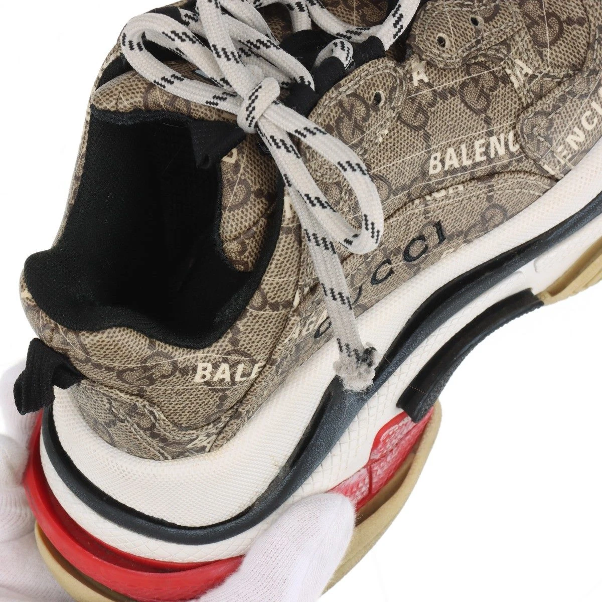 グッチ×バレンシアガ トリプルS PVC スニーカー 35 レディース