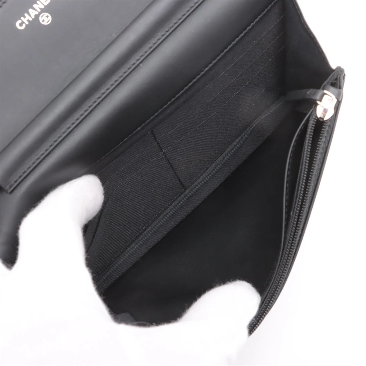CHANEL シャネル ココマーク チェーンショルダーバッグ ショルダーウォレット ブラック キャビアスキン シルバー金具 CHANEL（シャネル） ココマーク ポシェット チェーンショルダーバッグ