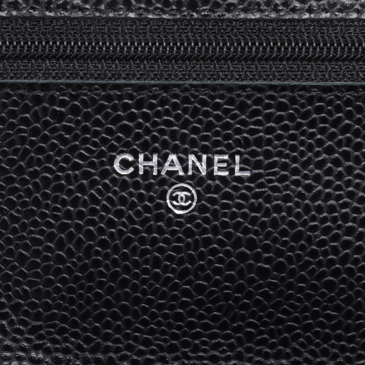 Chanel(シャネル) A33814 ブラックキャビア WOC シャネル キャビアスキン チェーンウォレット A33814 (中古S品