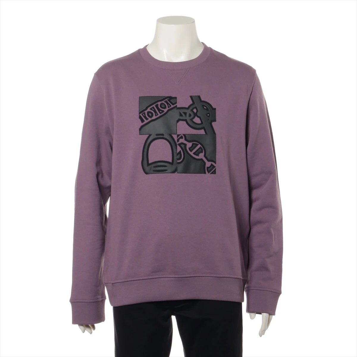 エルメス コットン トレーナー L メンズ パープル H467810HA A3164183