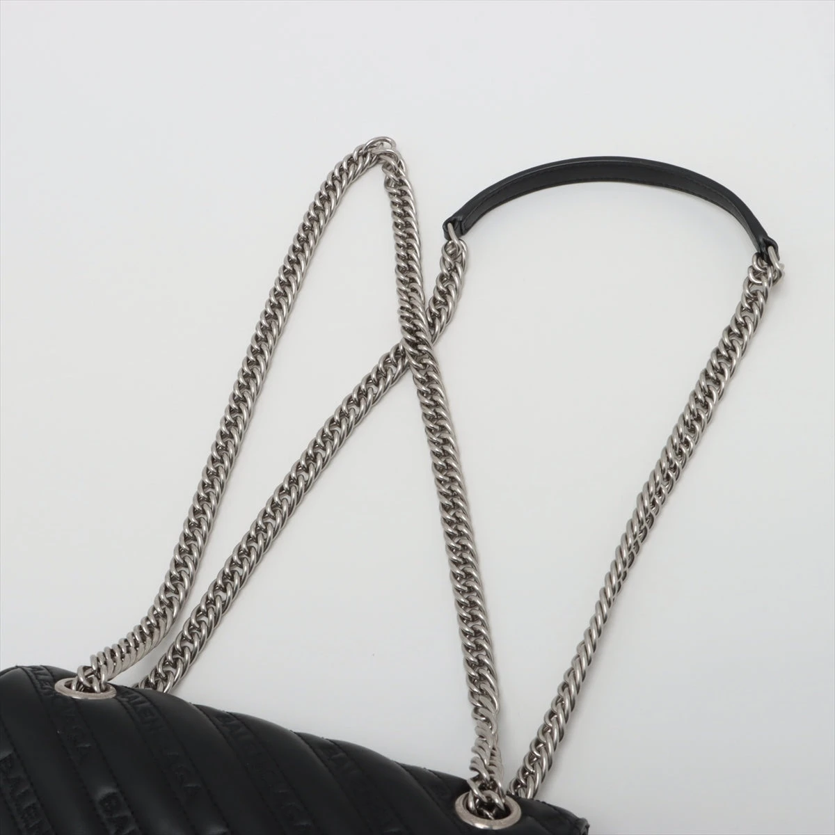 バレンシアガ BB レザー チェーンショルダーバッグ ブラック 501681