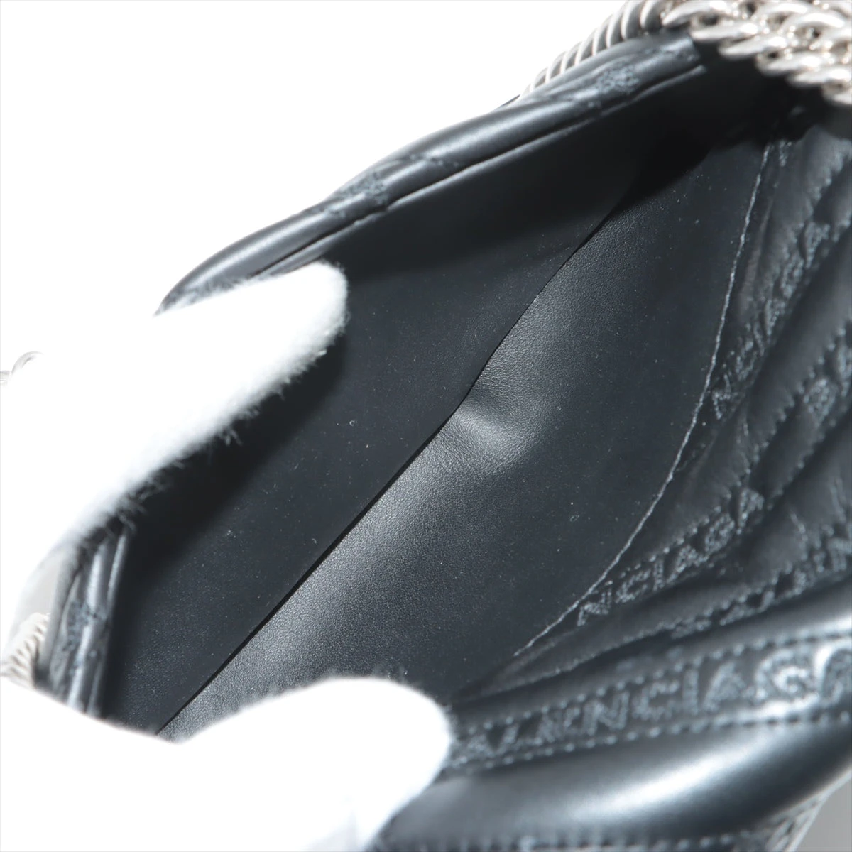 ヴィンテージ☆バレンシアガ☆レザーBBチェーンクロスバッグ BALENCIAGA バレンシアガ BBチェーンウォレット ブラック レザー