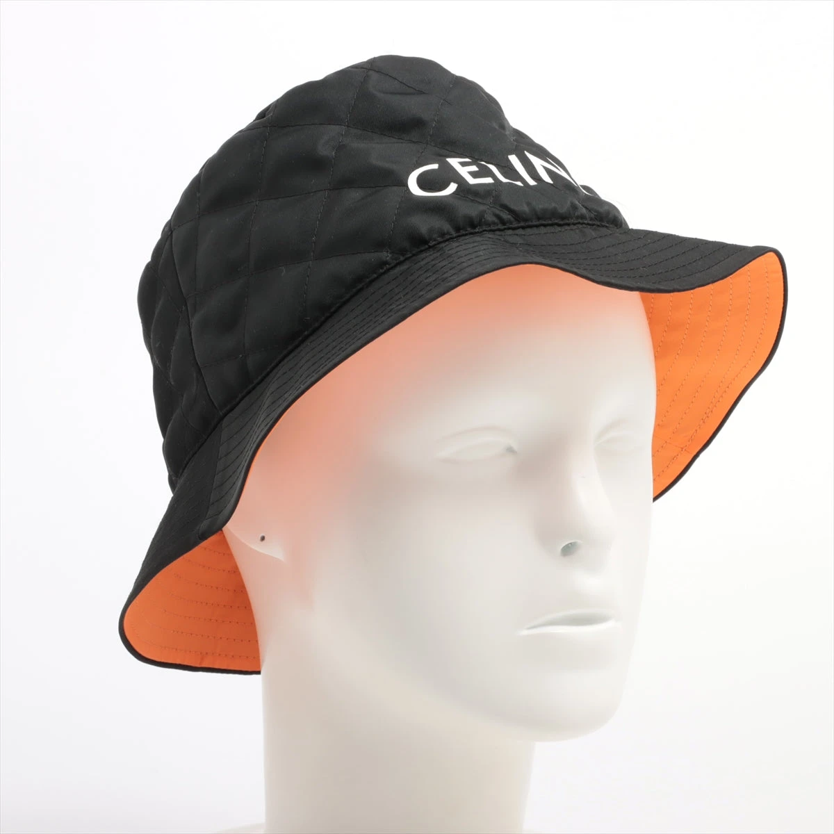 【美品】CELINE バケットハット M ブラック キルティング CELINEキルティングバケットハットブラック