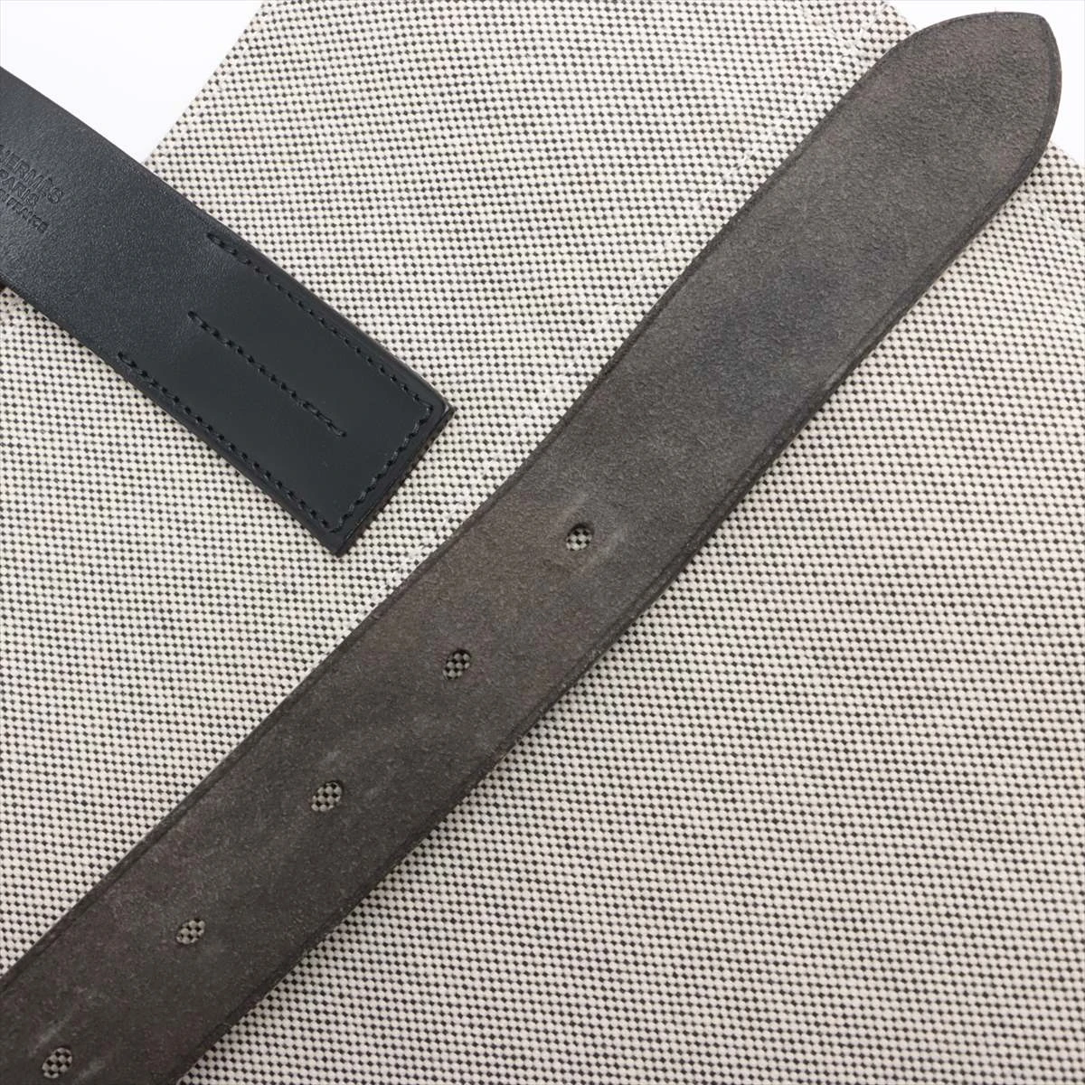 エルメス エトリヴィエール トワルアッシュ×レザー ブラック×ベージュ