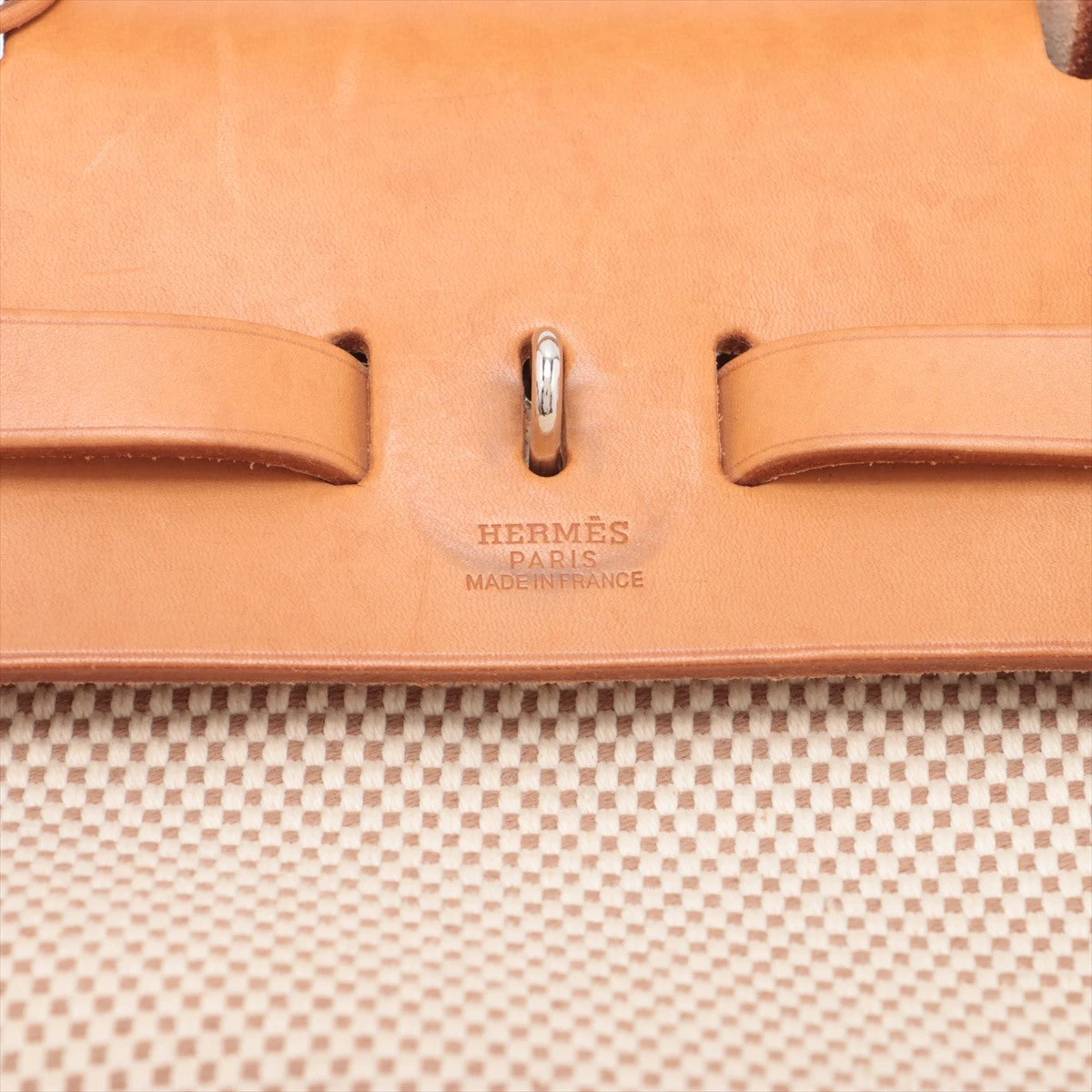 エルメス エールバッグアドMM トワルGM ベージュ シルバー金具