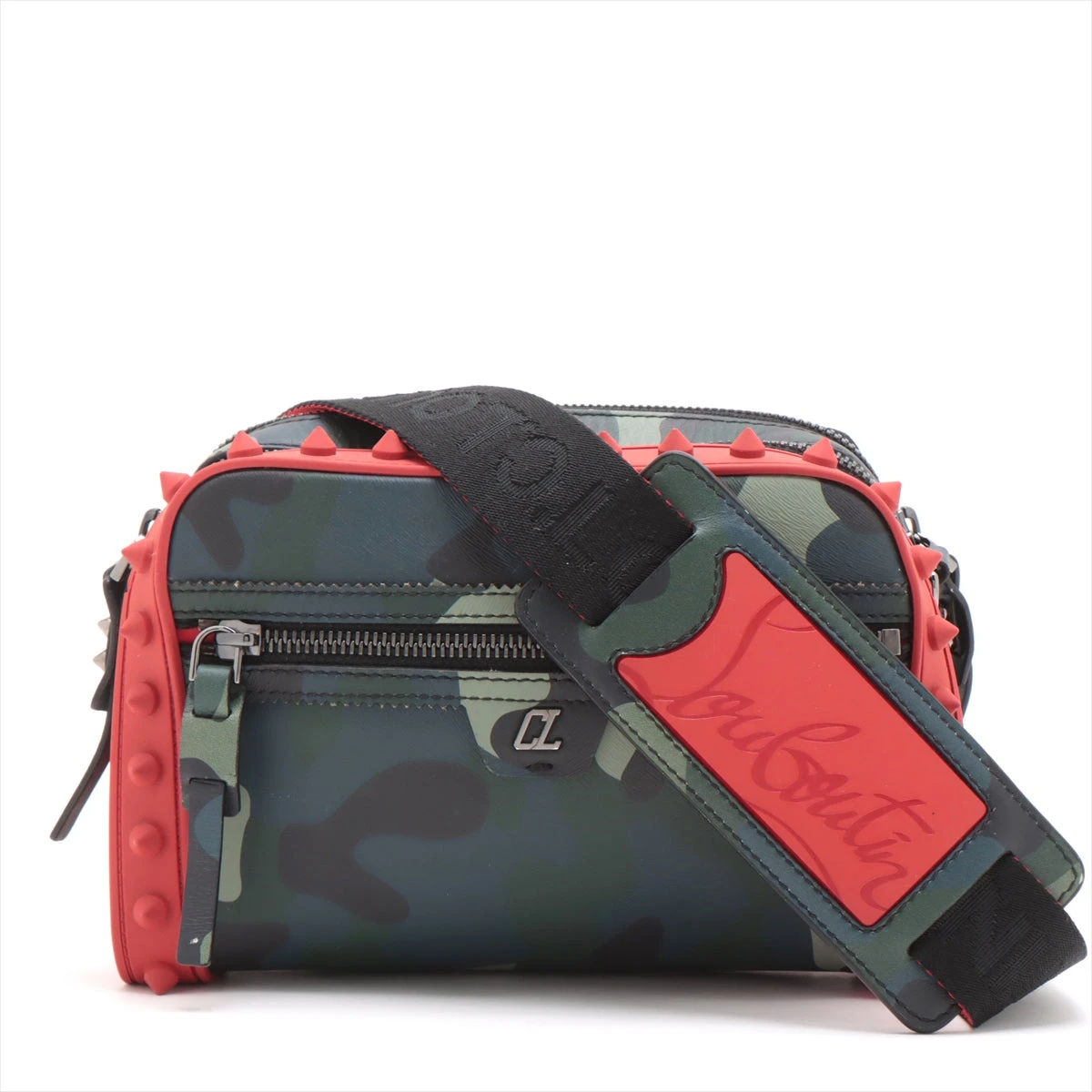 クリスチャンルブタン ルビタウン レザー×ラバー ショルダーバッグ