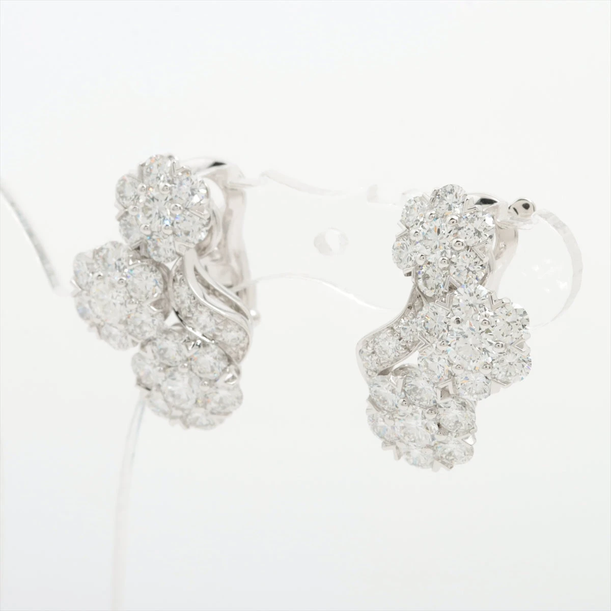 ヴァンクリーフ＆アーペル スノーフレイク トロワ フルール ピアス Pt950 VCARO3RK00 Van Cleef \u0026 Arpels Snowflake Trois Fleur Earrings Pt950 VCARO3RK00 P0015803