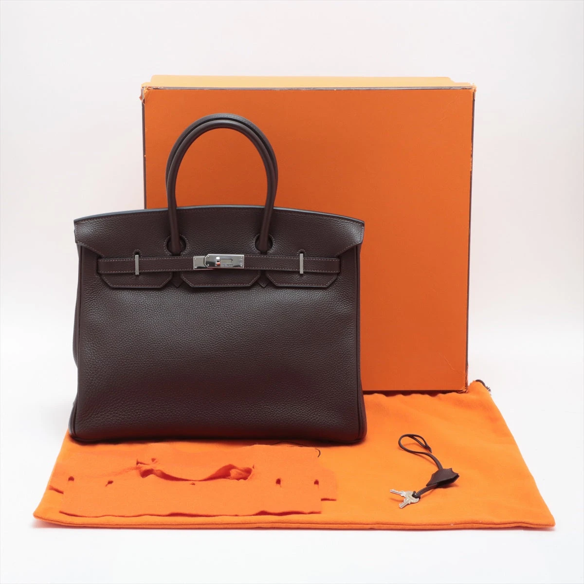 個包装】エルメス バーキン35 トゴ ショコラ シルバー金具 □H:2004年