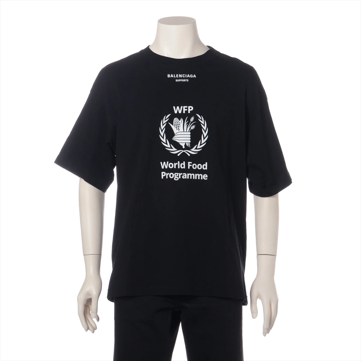 バレンシアガ×WFP 18年 コットン Tシャツ S ユニセックス ブラック