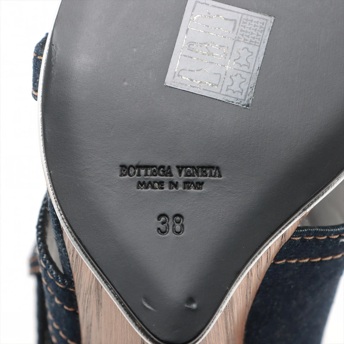 【希少】Bottega Veneta デニム×レザーの上質サンダル ボッテガヴェネタ イントレチャート デニム×レザー サンダル 38