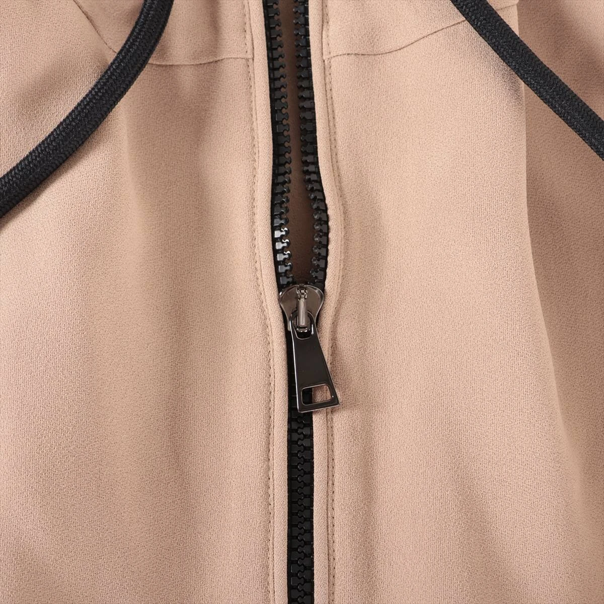 美品◆モンクレール 21AW プルオーバーパーカー CAMICIA アセテート×レーヨン レディース サイズ40 ブラック×ベージュ G20932F00003 MONCLER 【AFB50】 モンクレール CAMICIA 21年 アセテート×レーヨン パーカー 40