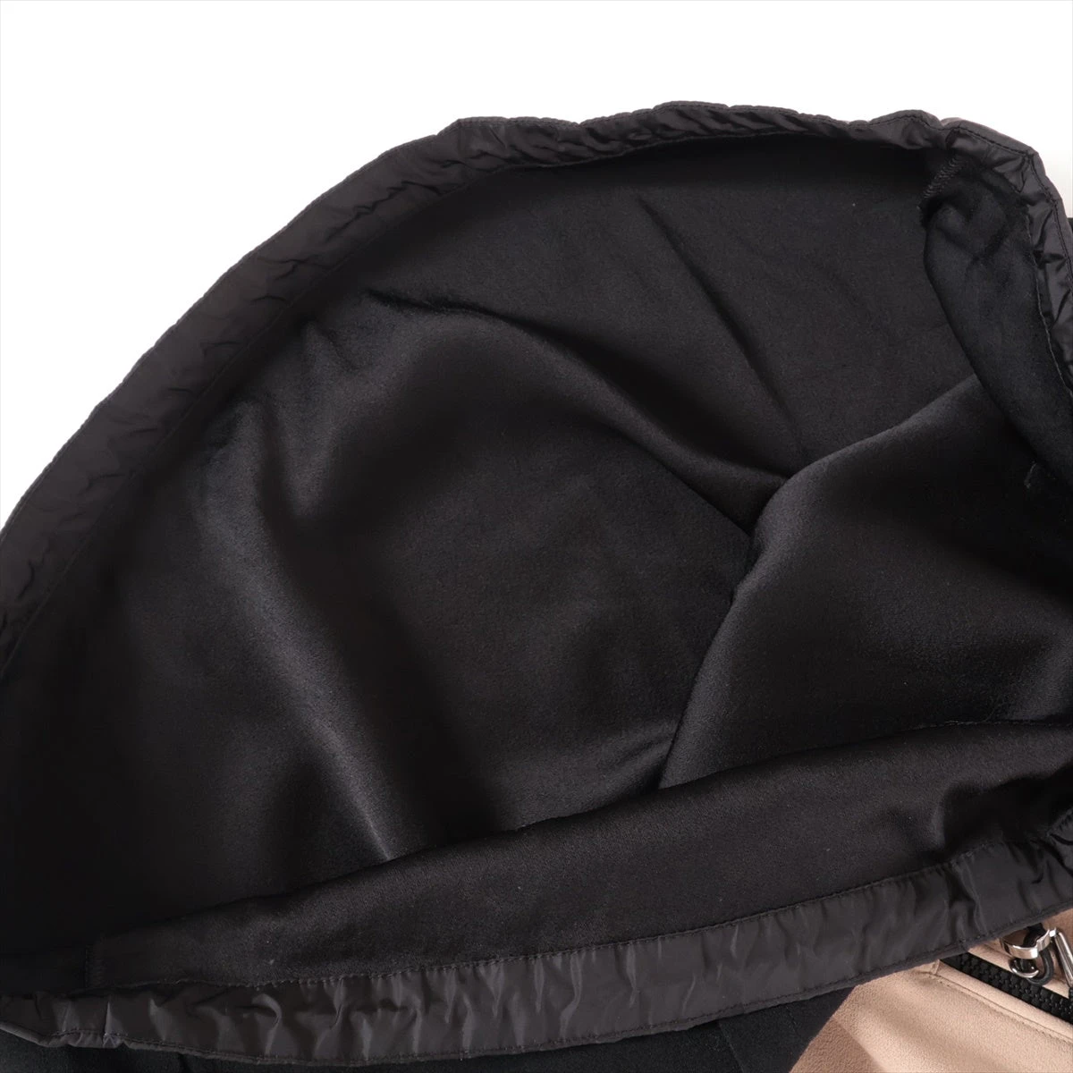 美品◆モンクレール 21AW プルオーバーパーカー CAMICIA アセテート×レーヨン レディース サイズ40 ブラック×ベージュ G20932F00003 MONCLER 【AFB50】 モンクレール CAMICIA 21年 アセテート×レーヨン パーカー 40