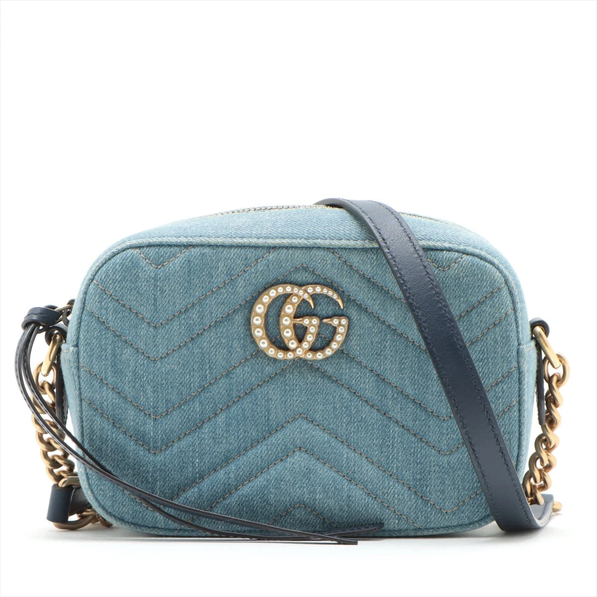 日本限定　GGマーモント　デニム　ショルダー GUCCI GGマーモント デニムショルダーバッグ 【公式通販】
