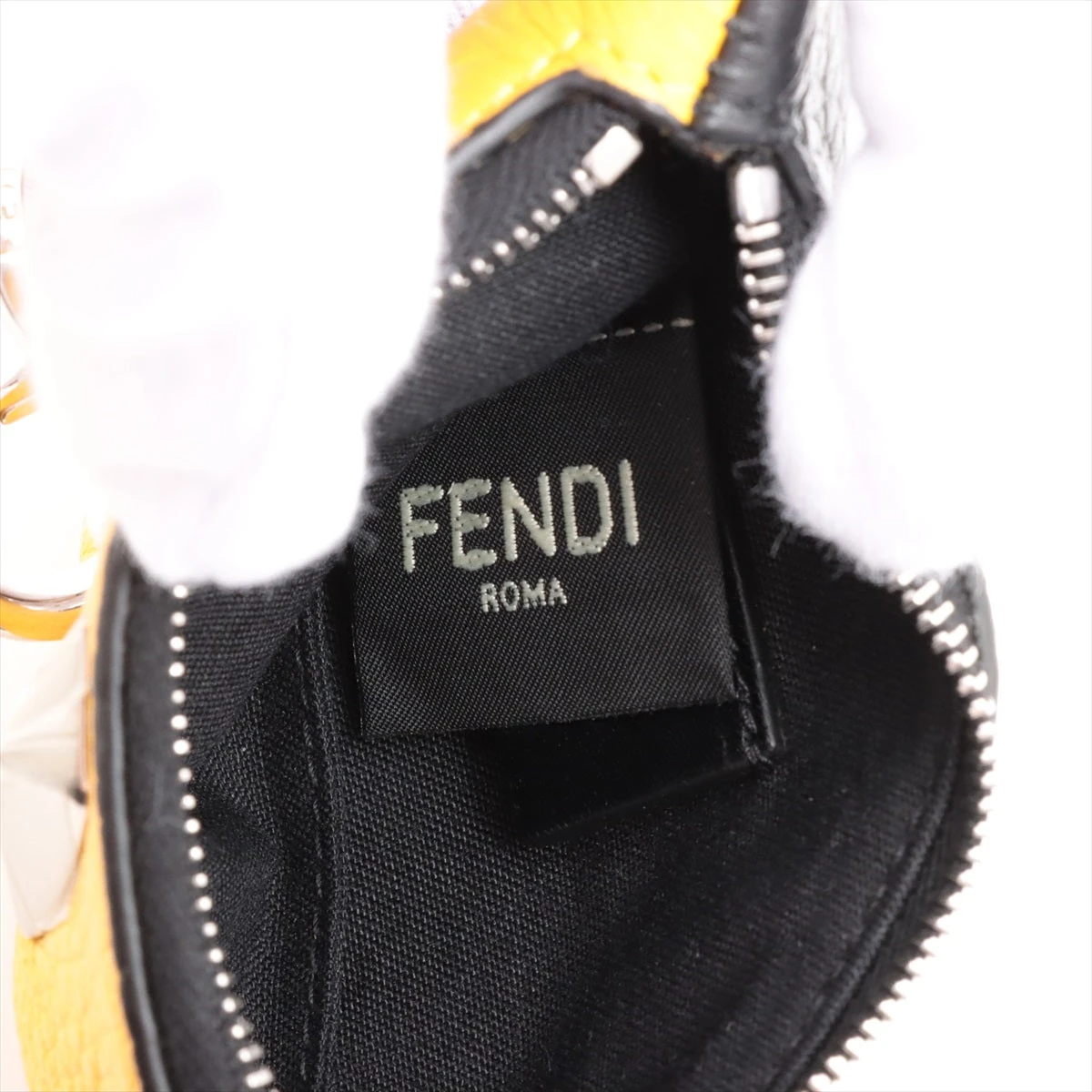 【ご予約品】 バグズアイ フェンディ レザー ブラック×イエロー コインケース 小物