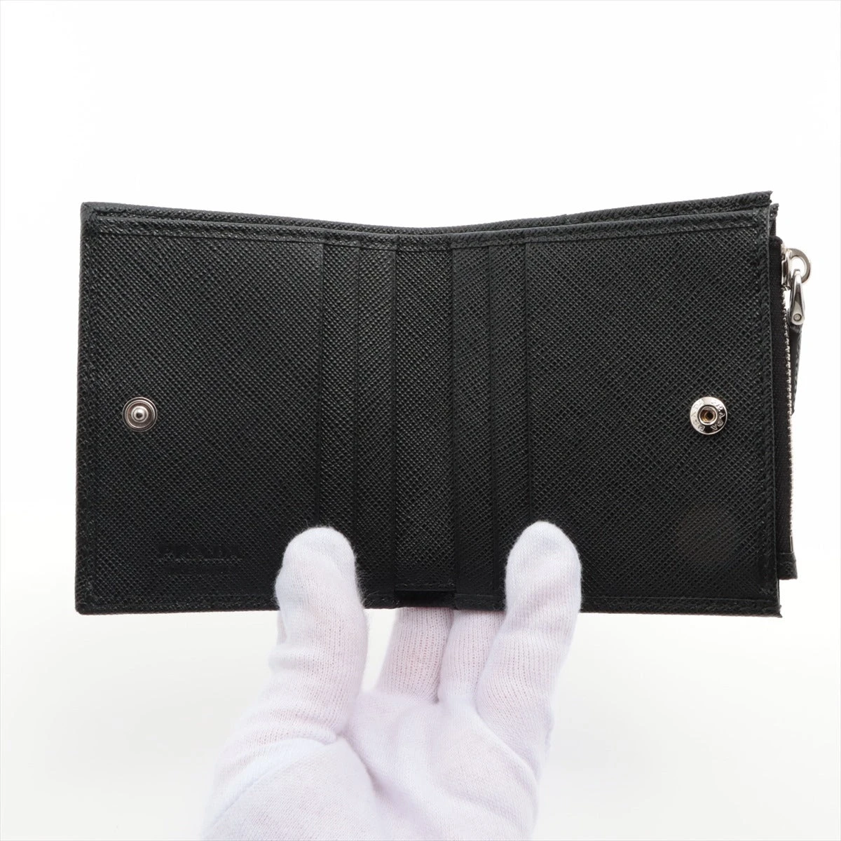 プラダ テスート サフィアーノ 2ML049 コンパクトウォレット ブラック