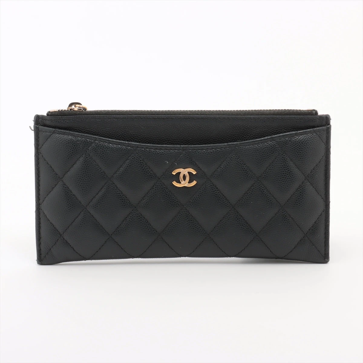 CHANEL シャネル キャビアスキン ポーチ ゴールド金具 ブラック シャネル マトラッセ キャビアスキン ポーチ ブラック ゴールド