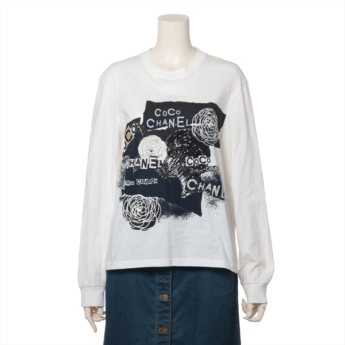 シャネル ココマーク P70 コットン Tシャツ 34 レディース