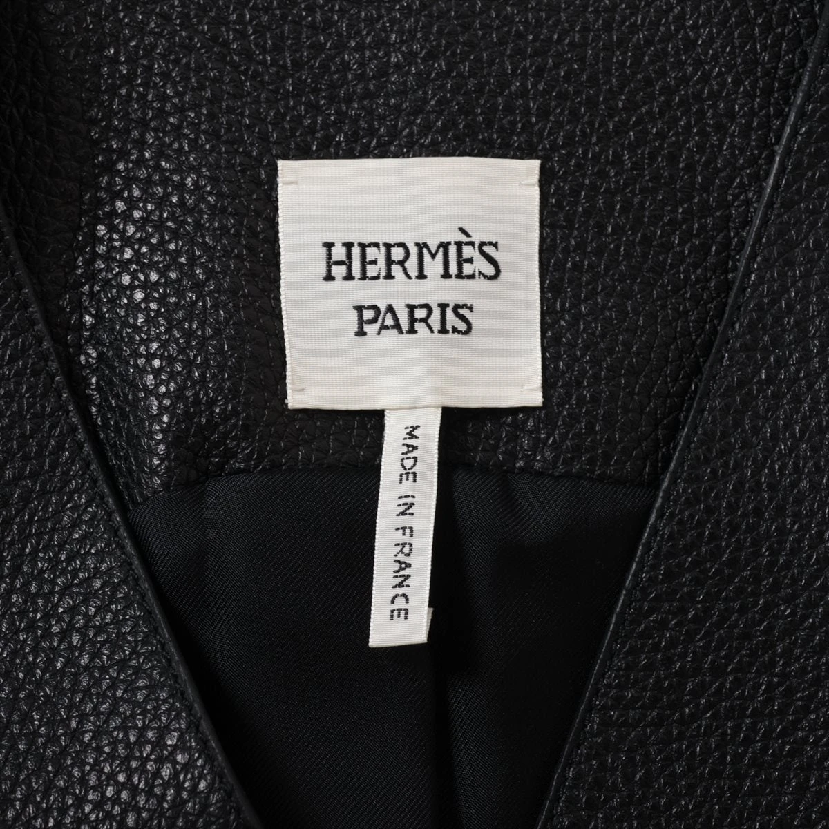 【新品 未使用】エルメス☆ジレ　ベスト　ラムスキン　ブラック　36 HERMES エルメス ベスト ジレ ロング ベルト付 レディース #36