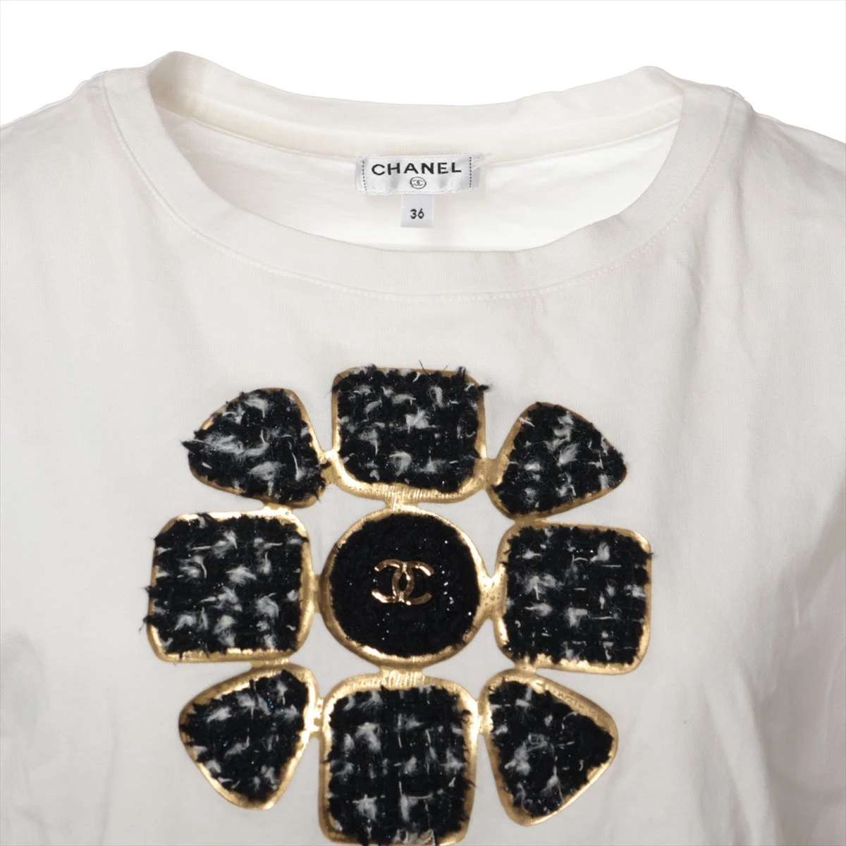 シャネル ココマーク コットン Tシャツ 36 レディース ホワイト