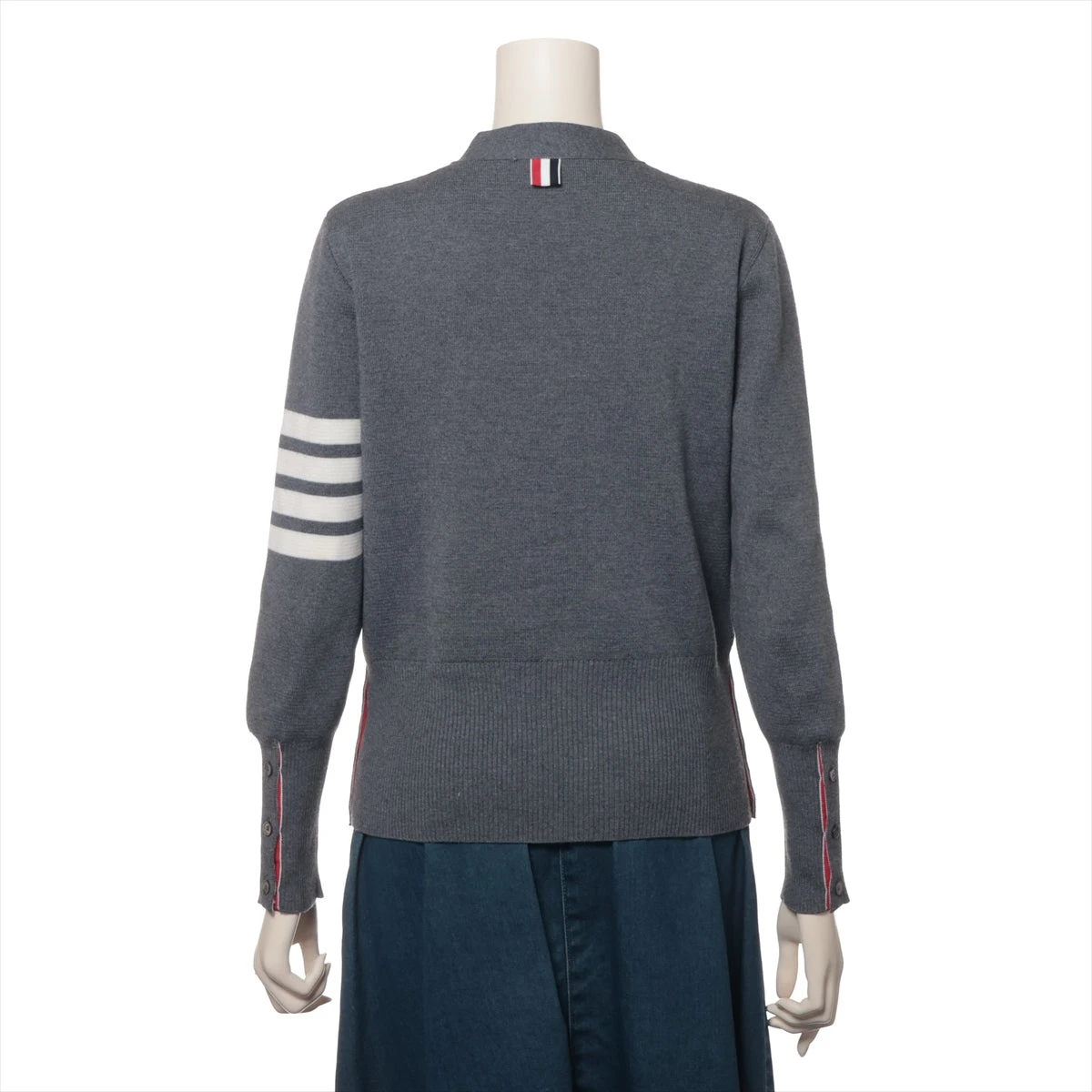 トムブラウン ウール カーディガン 40 レディース グレー FKC207A