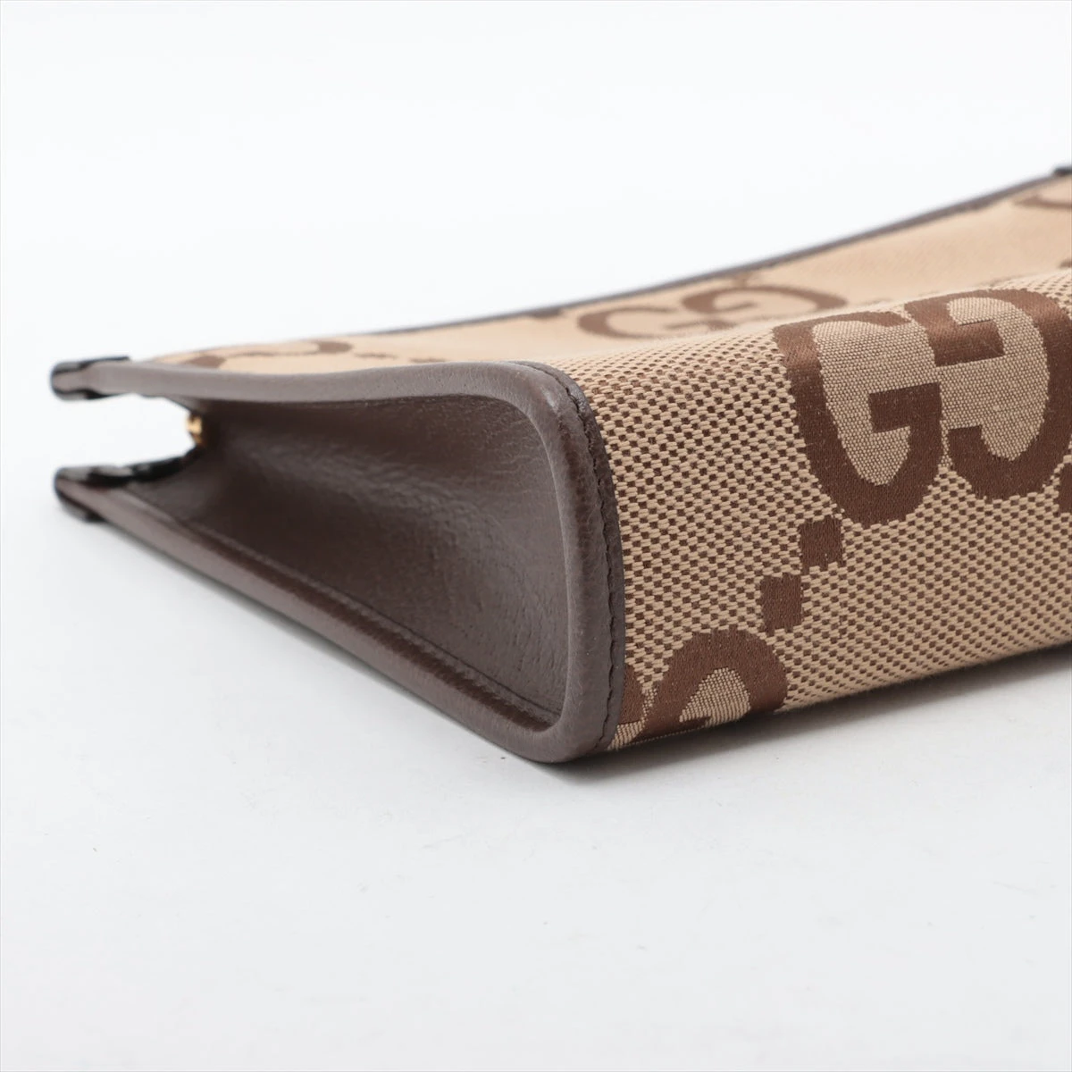 ほぼ未使用鍵完備 グッチ クラッチバッグ GGキャンバス レザー グッチ ジャンボGG キャンバス×レザー クラッチバッグ ブラウン