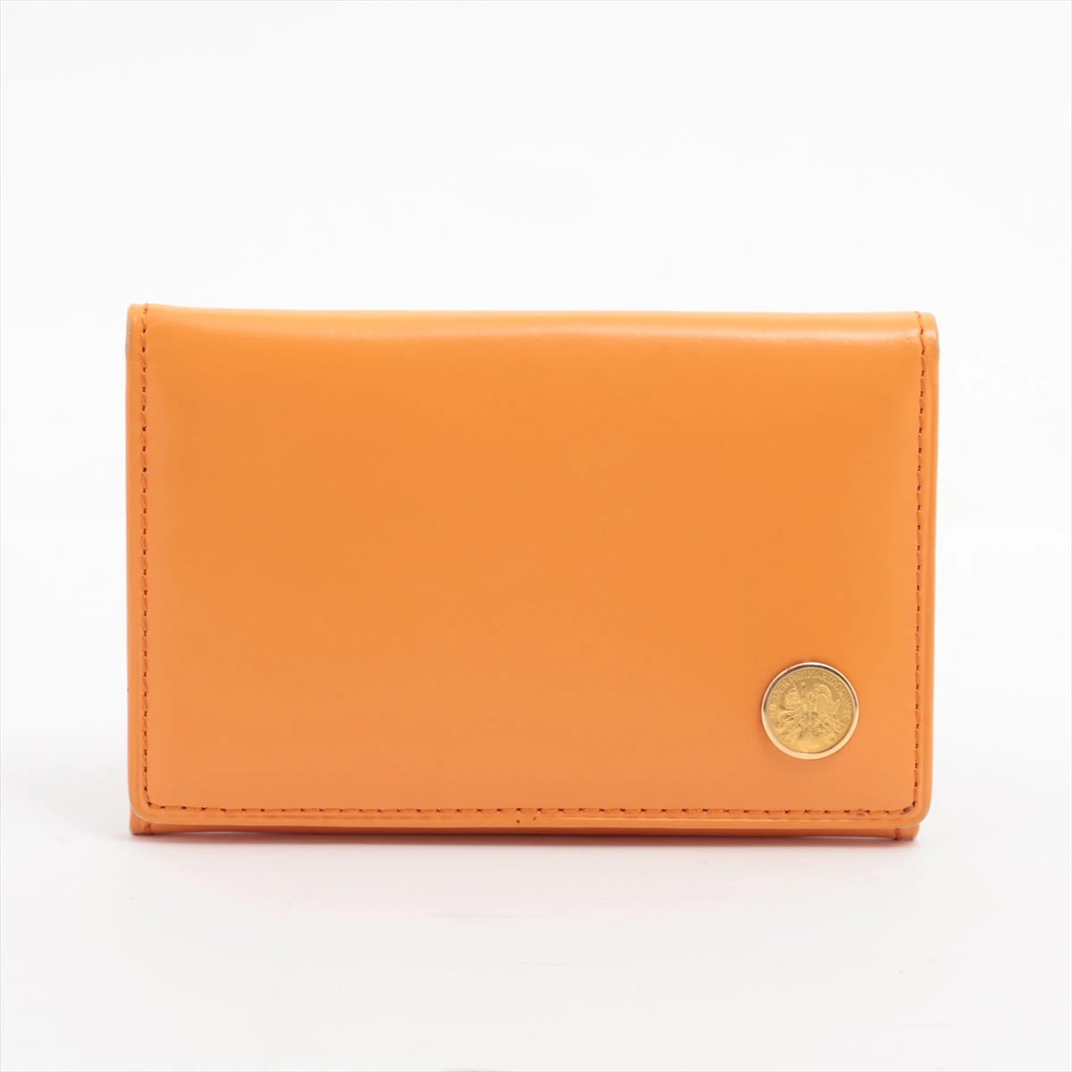 中古 GINZA TANAKA レザー 二つ折り財布 ABランク イエロー系 あすつく ベジタブル タンニン レザー 2つ折り ミニ財布 日本製 本革 メンズ名