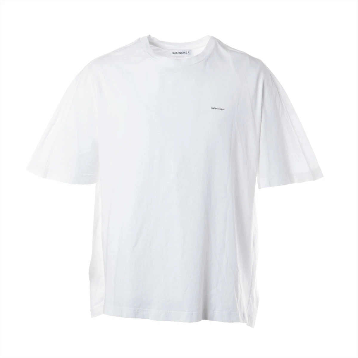 バレンシアガ 18年 コットン Tシャツ S ホワイト 482204 裾にヨゴレ  