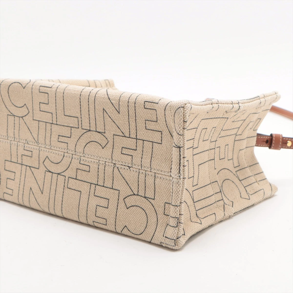 【美品✨】セリーヌ ケース トリオンフ キャンバス×レザー ベージュ ギフトにも♪【CELINE】トリオンフキャンバス リングケース