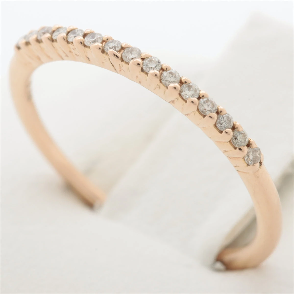 4℃ ハーフエタニティリング k18 4℃ ハーフエタニティ ダイヤ リング K18(PG) 1.1g A2309231｜中古