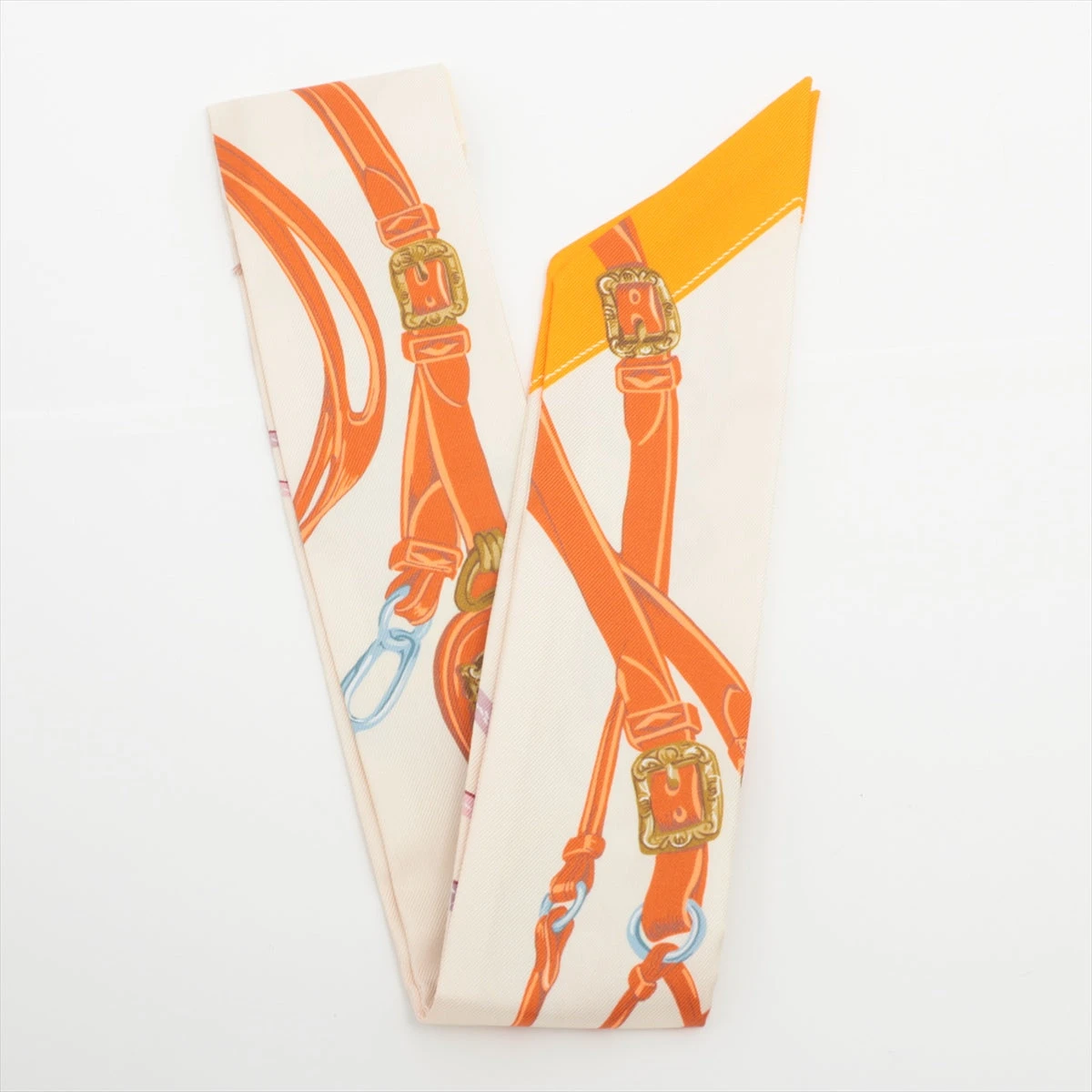 エルメス ツイリー BRIDES DE GALA 式典用馬勒 オレンジ エルメス ツイリー BRIDES de GALA 式典用馬勒 スカーフ シルク