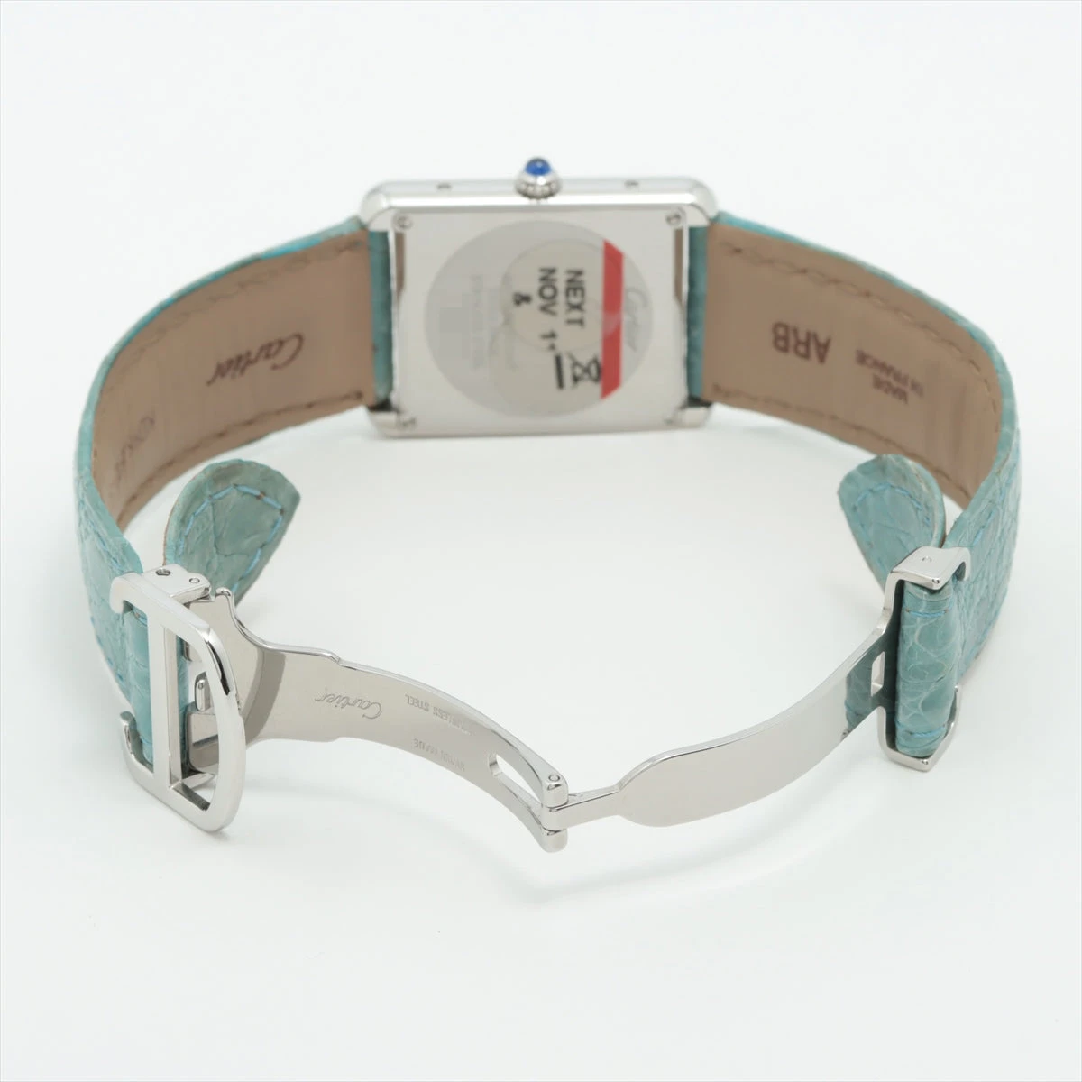 カルティエ タンクソロLM W5200017 3169 704111QX SS×革 QZ シルバー