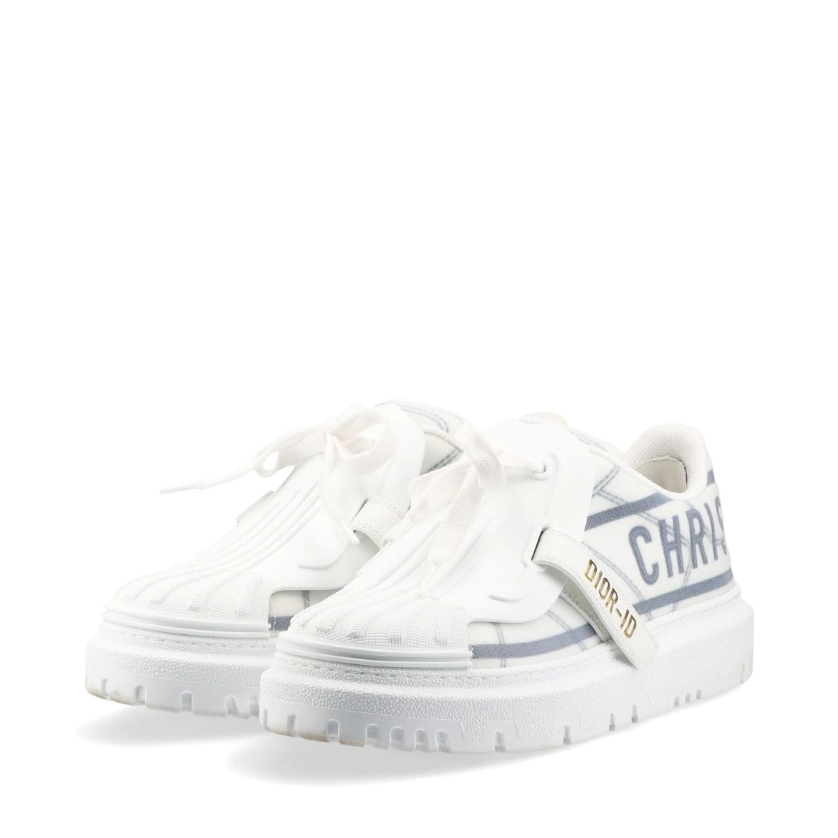 クリスチャンディオール DIOR-ID レザー×ファブリック スニーカー 38.5 