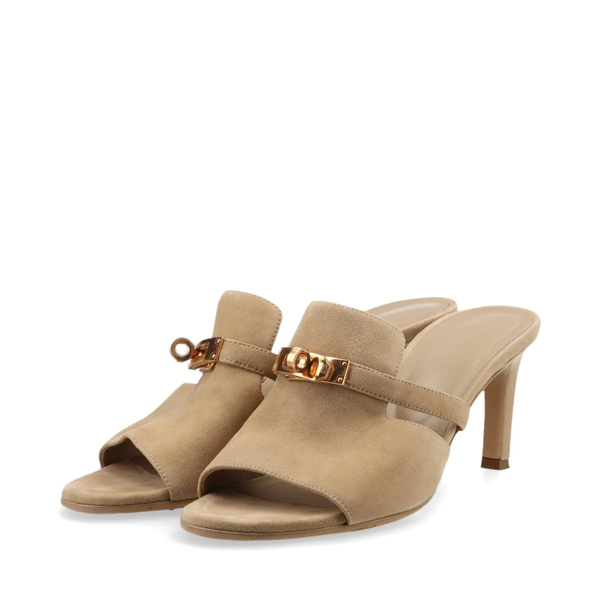 エルメス HERMES リザード キュートサンダル　38 エルメス キュート スエード サンダル 38 レディース ベージュ