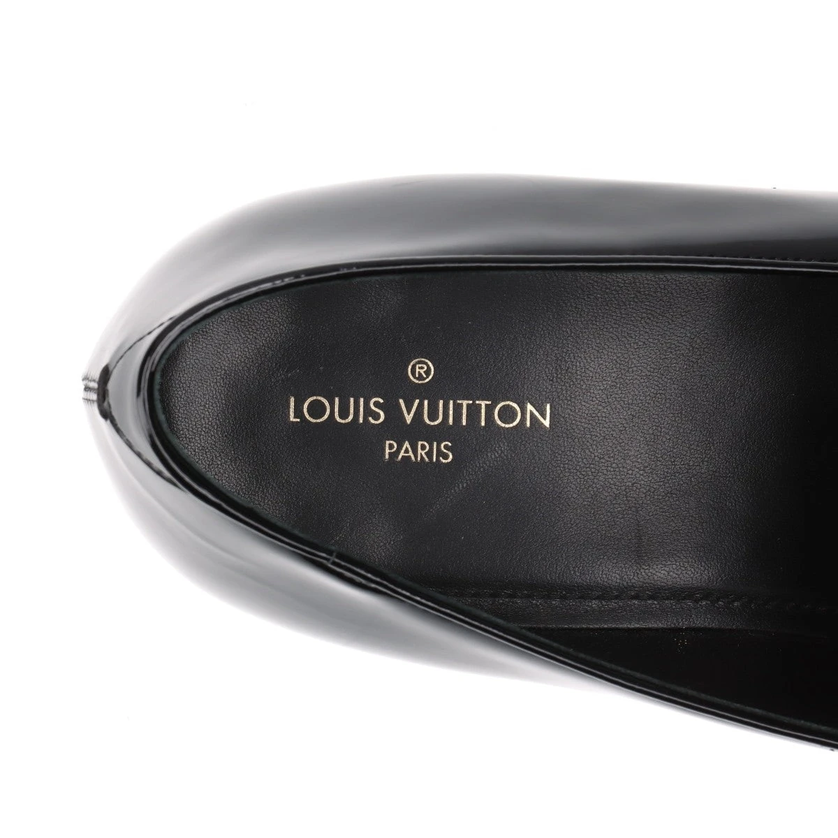 ヴィトン 21年 パテントレザー ローファー 8 メンズ ブラック DI0221