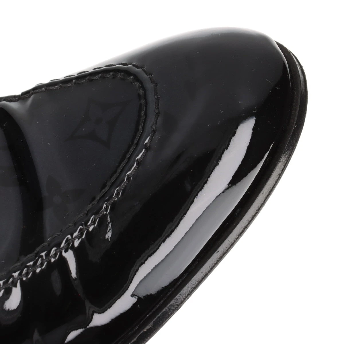 ヴィトン 21年 パテントレザー ローファー 8 メンズ ブラック DI0221