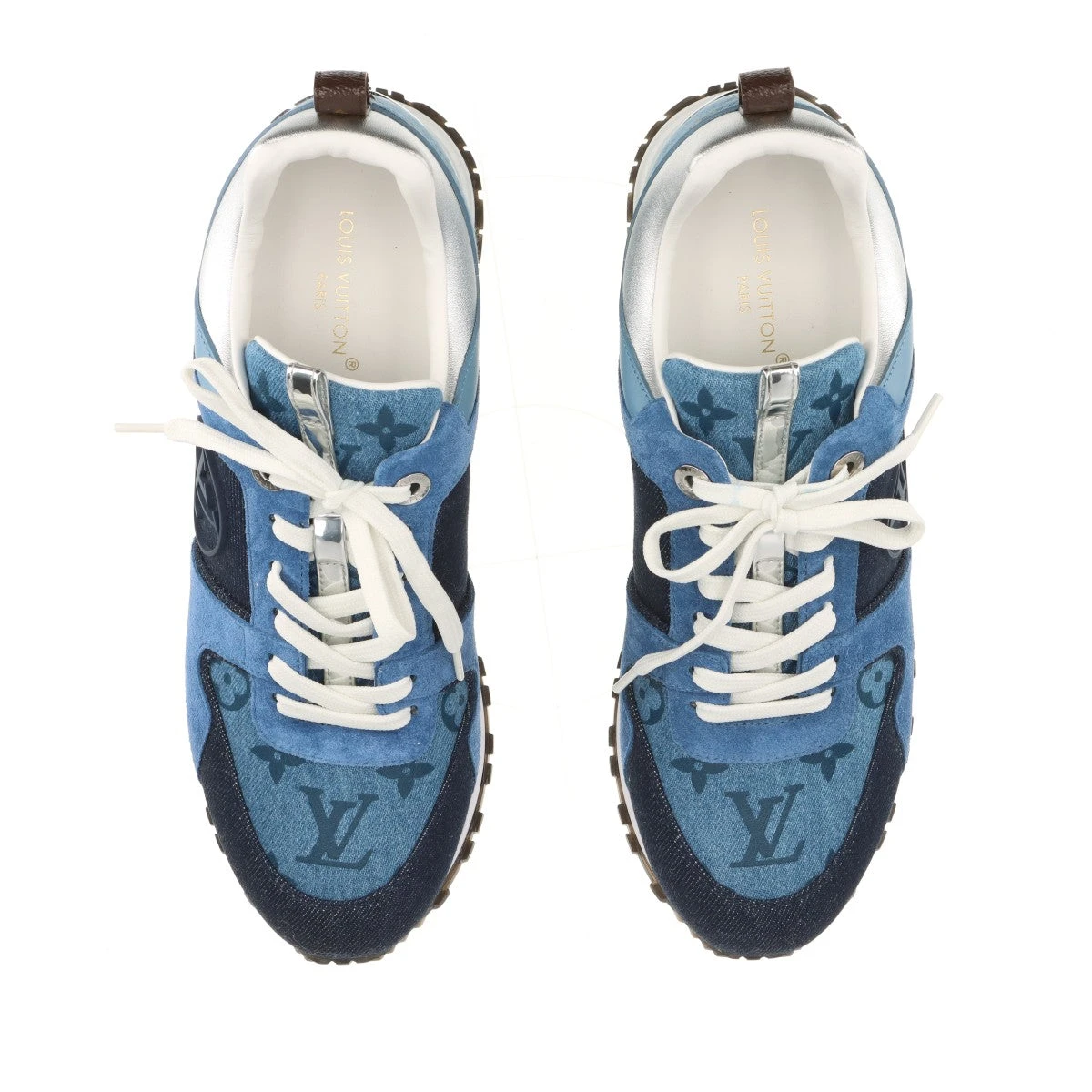 ヴィトン ランアウェイライン 23年 デニム×レザー スニーカー 38 1/2