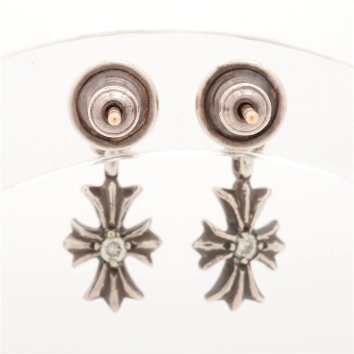 クロムハーツ タイニーE CHプラス ドロップピアス 925×14K 2.2g