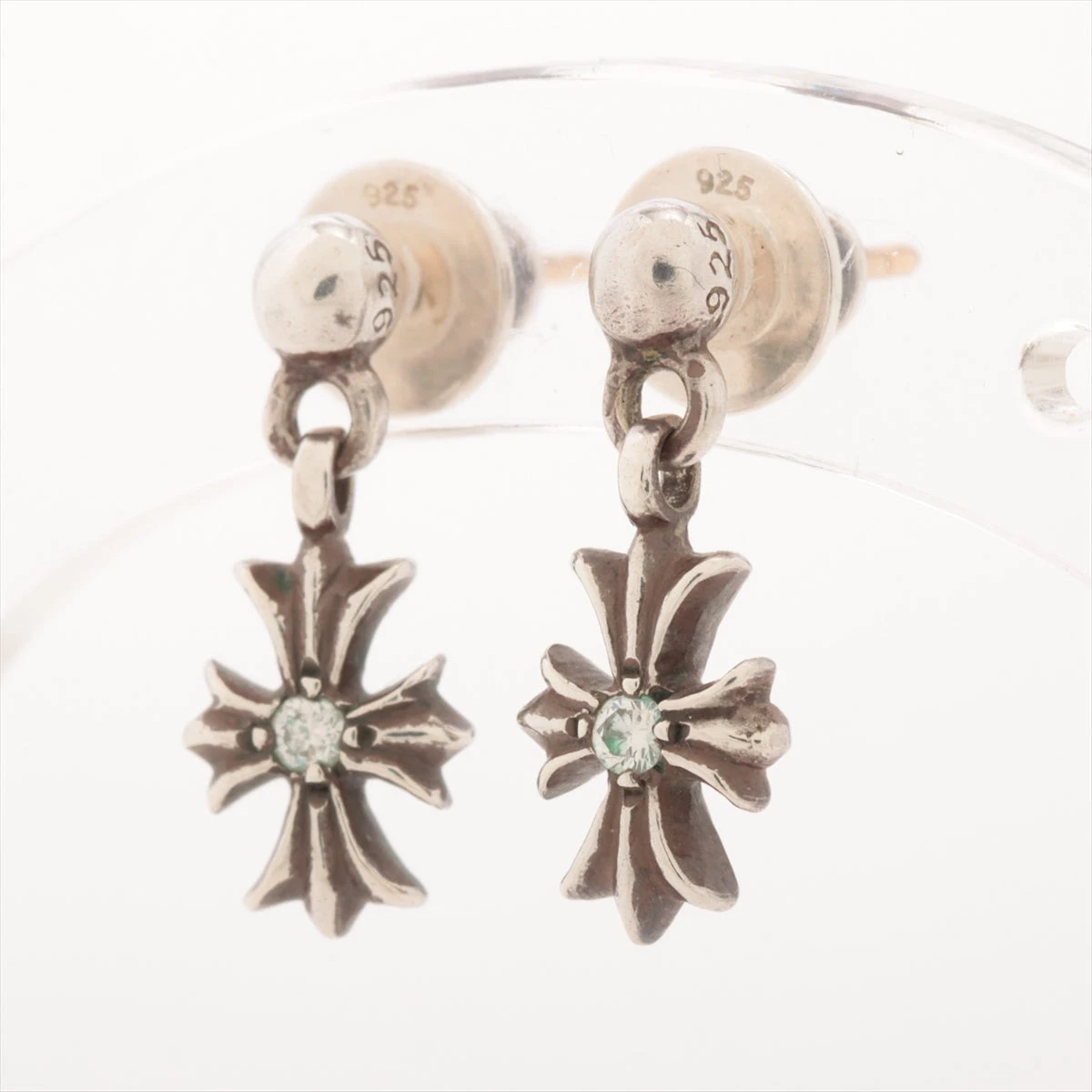 クロムハーツ タイニーE CHプラス ドロップピアス 925×14K 2.2g