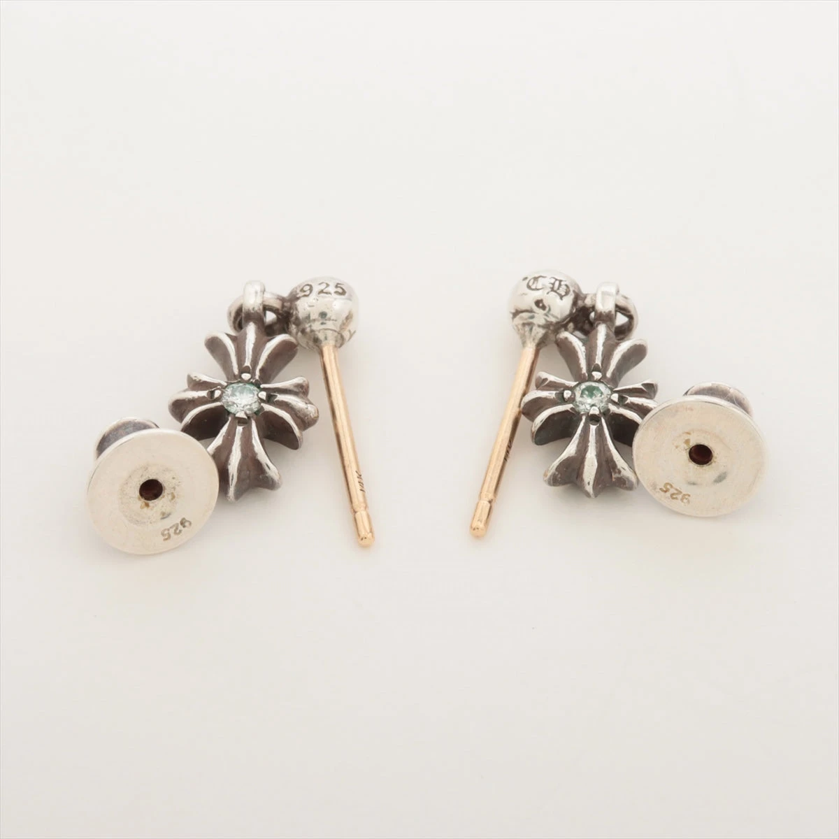 クロムハーツ　タイニーe chプラス　ドロップ　ピアス　925 14K クロムハーツ タイニーE CHプラス ドロップピアス 925×14K 2.2g