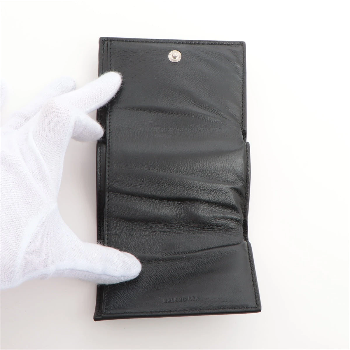 バレンシアガ エブリデイ レザー 二つ折り財布 ブラック 鑑定済 BALENCIAGA バレンシアガ 551933 エブリデイ 二つ折り財布（小銭