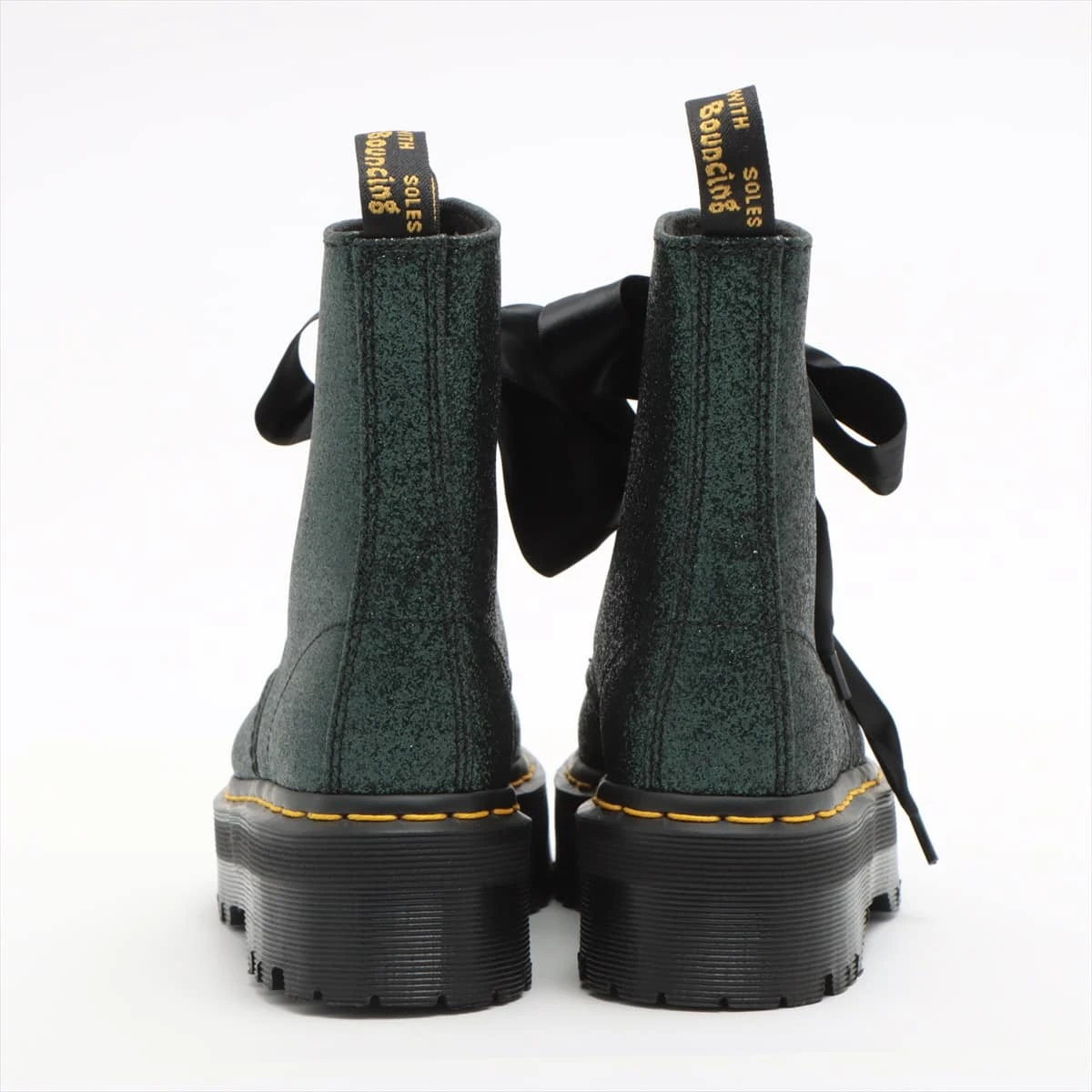 ブラック グリーングリッター マーチン ドクターマーチン グリッター ブーツ UK3 レディース グリーン 6ホール