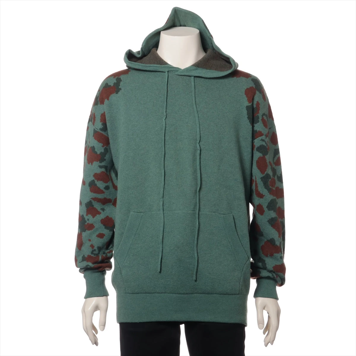 ロエベ 19AW ウール×ナイロン パーカー XS レディース グリーン  