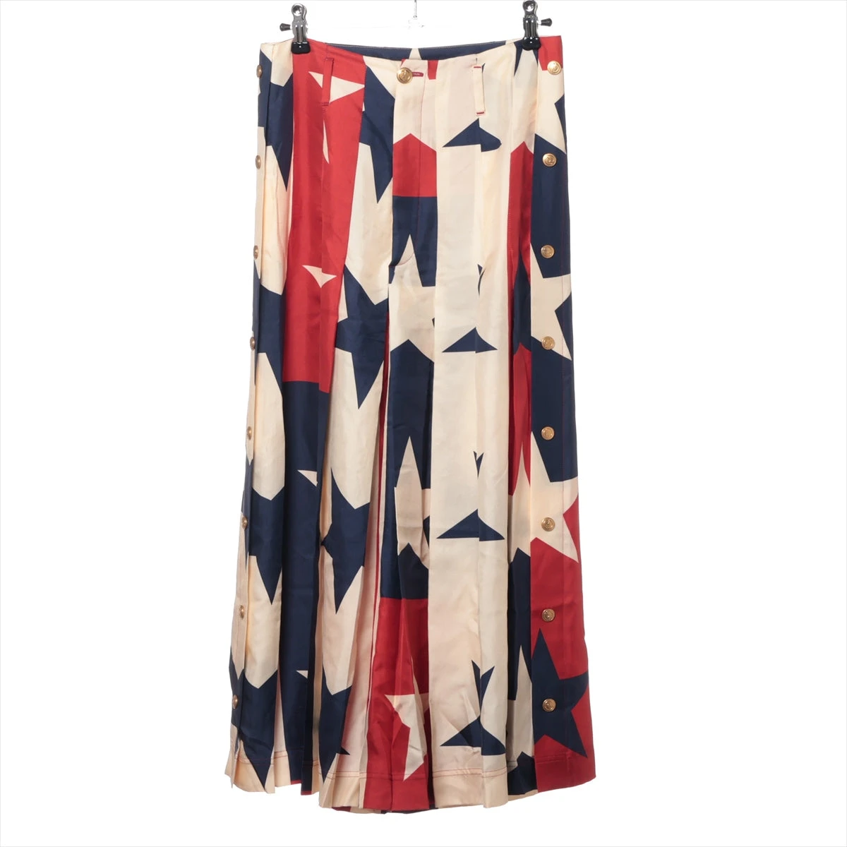 未使用品✨グッチ　レースパネル シルクツイル スカート　ミディ丈　38 シルク フローラ プリント シルクツイル スカーフ ・マルチカラー