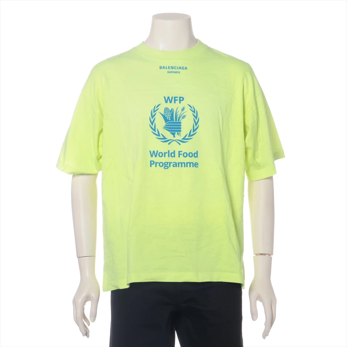 バレンシアガ 18年 コットン Tシャツ S メンズ イエロー 541874 WFP 