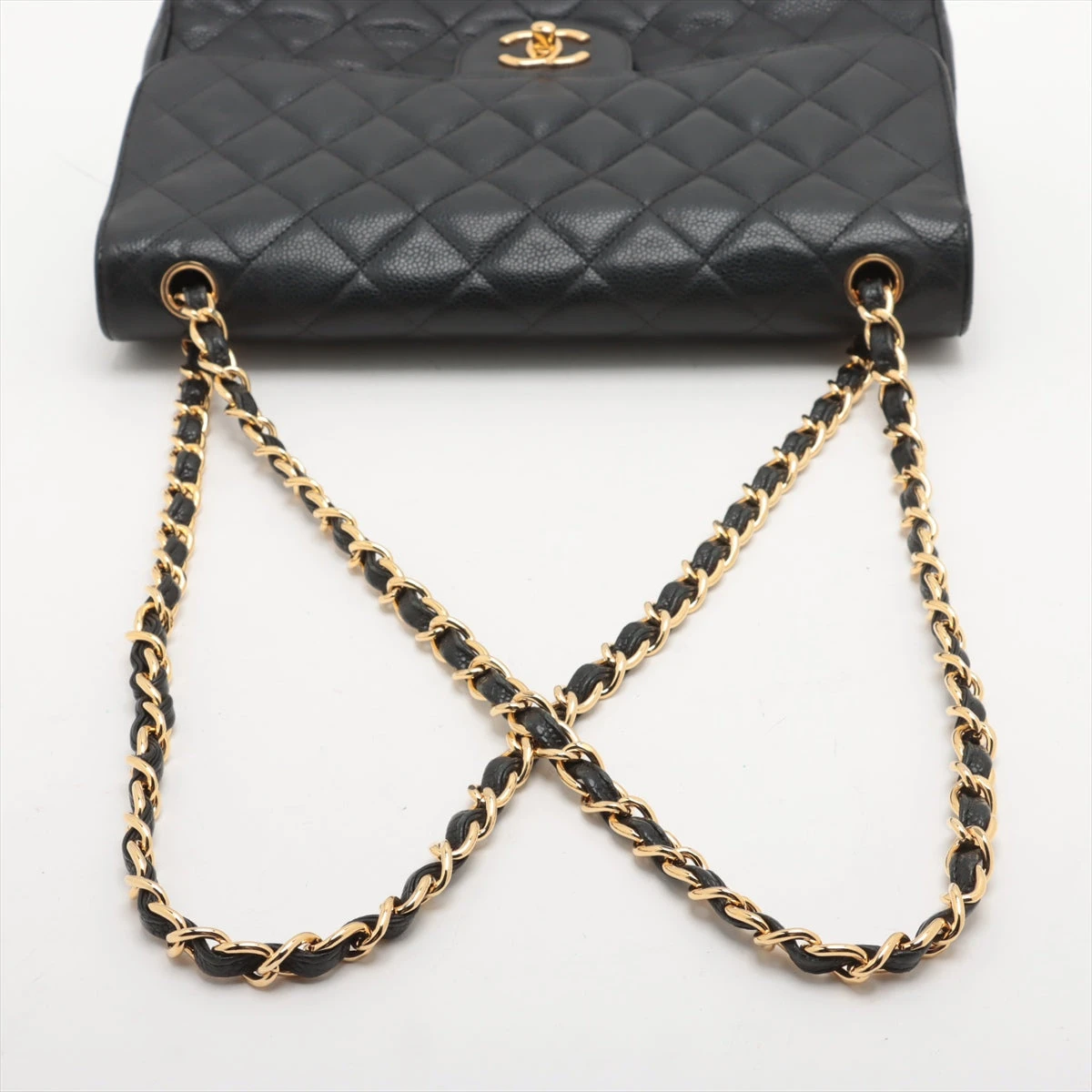 シャネル ダブルフラップ チェーンショルダー デカマトラッセ30 キャビアスキン CHANEL シャネル デカマトラッセ 30 チェーンショルダー ダブル