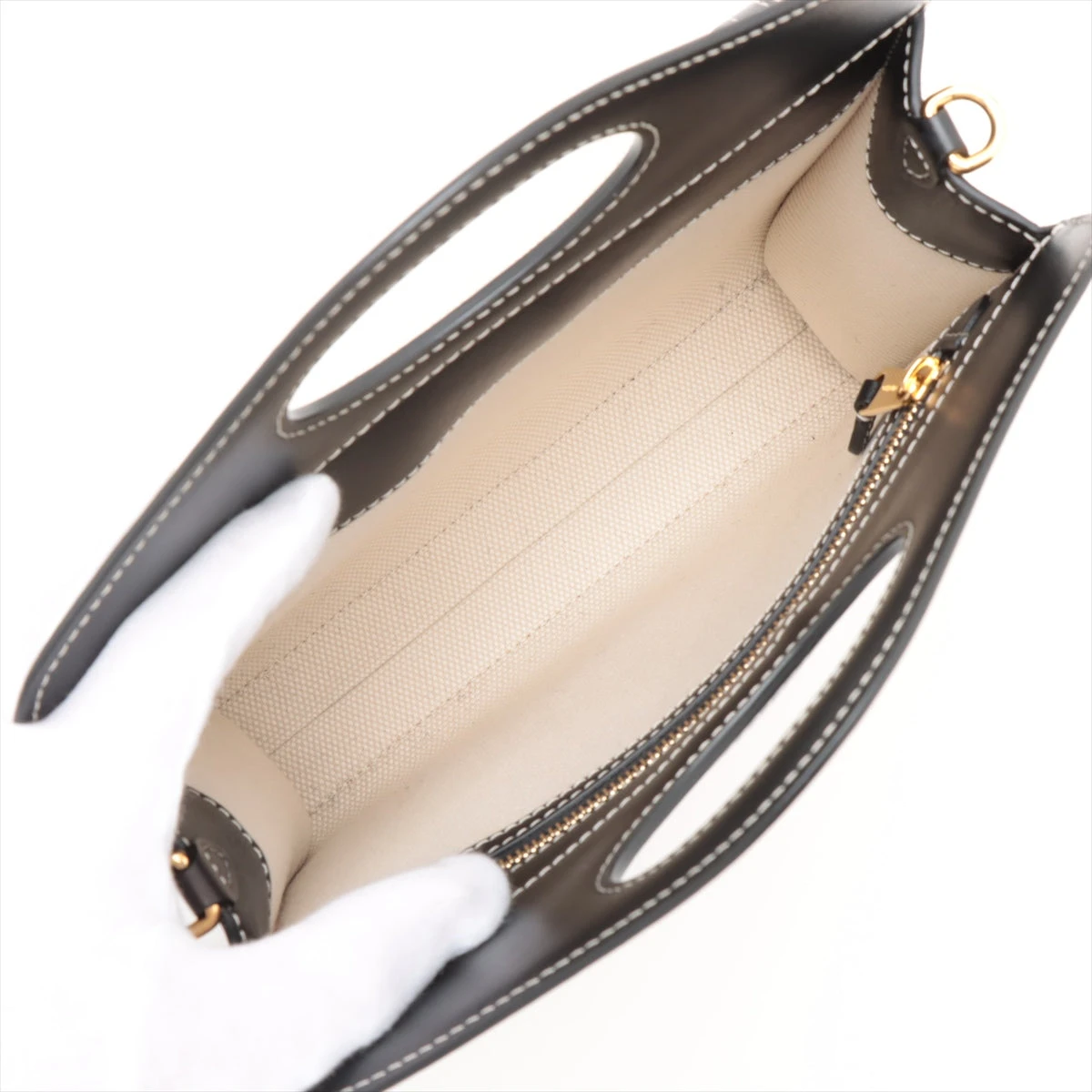 バーバリー ミニツートン キャンバス×レザー 2WAYハンドバッグ