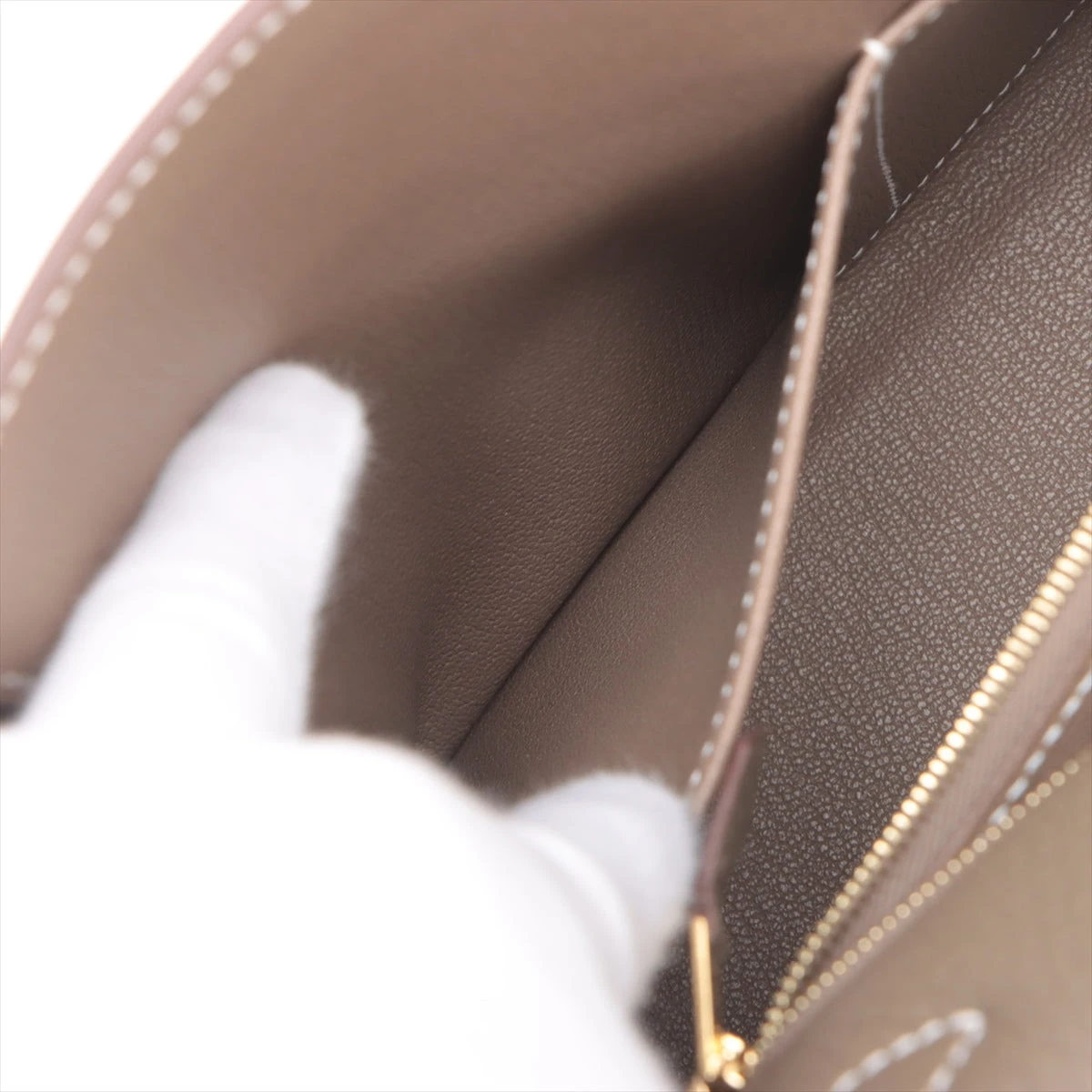エルメス ケリー28 トリヨンクレマンス エトゥープ ゴールド金具 W 